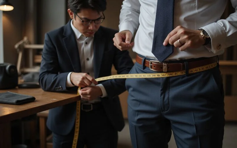 Measuring trouser waist for weight loss alterations