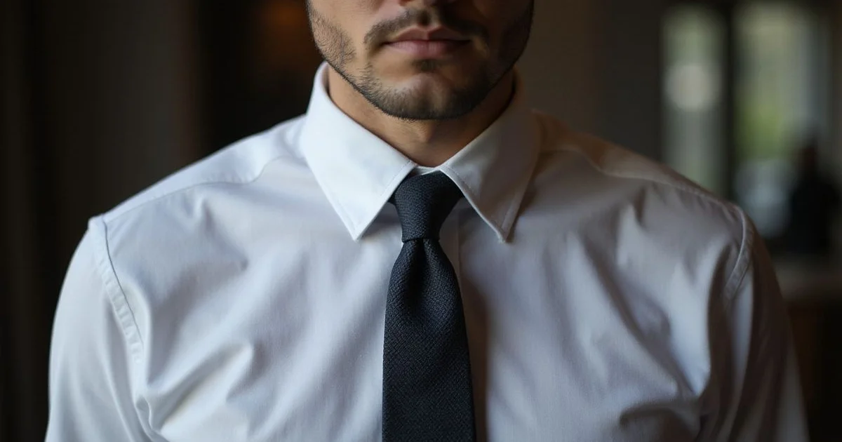 Well-fitted dress shirt showing proper collar fit