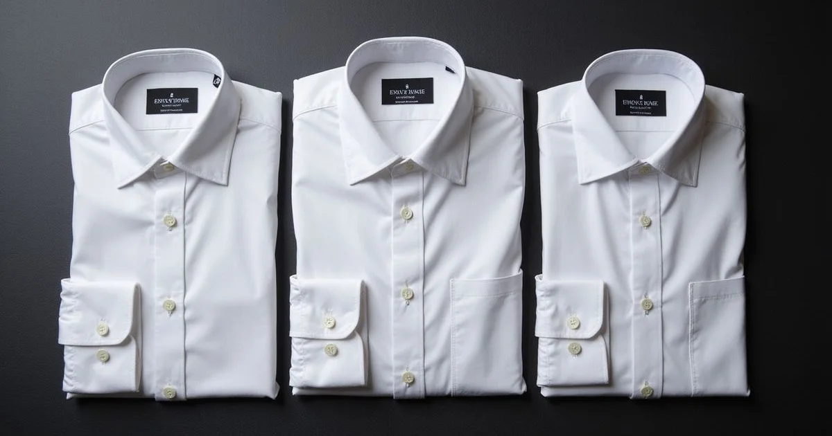Various dress shirt collar styles displayed