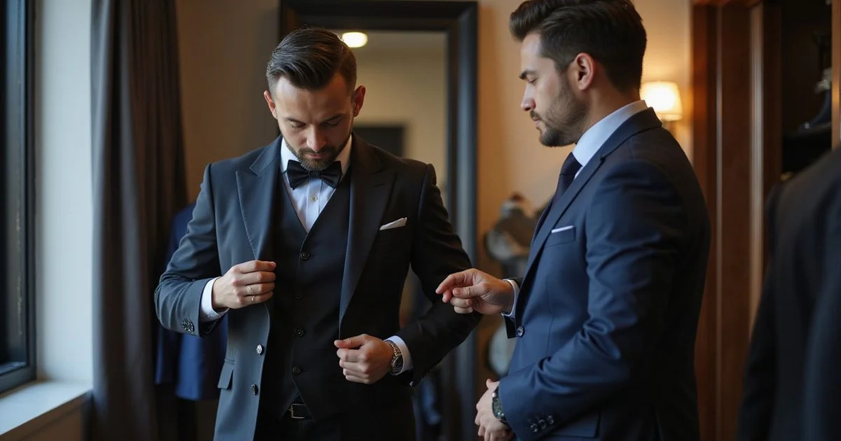 Suit alteration consultation for fit adjustment